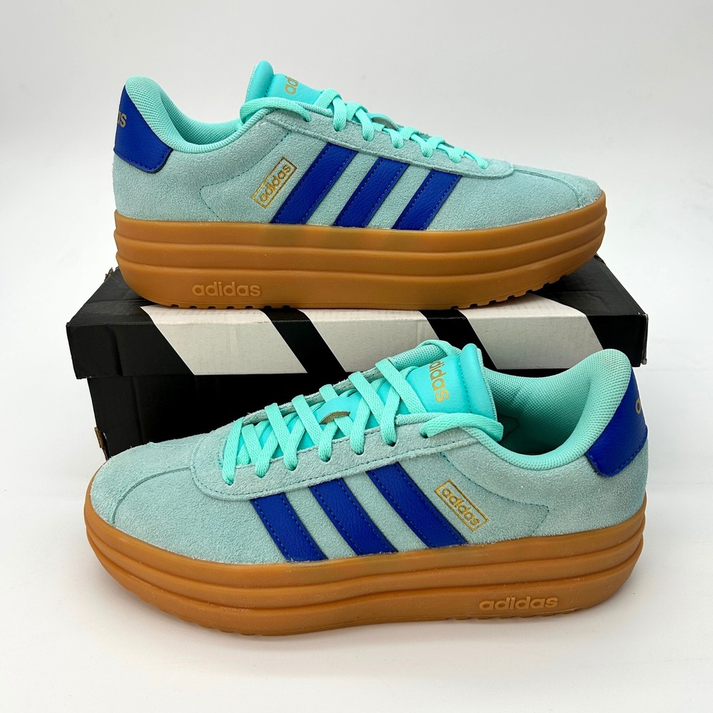 adidas VL Court Bold Womens Size 6.5 Aqua Royal Blue Platform Sneaker NEW JS3813